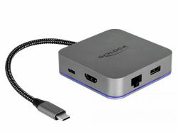 DeLOCK 87742 Handy-Dockingstation Tablet Grau (Adapter Stecker zu Buchse gewinkelt oben / unten, USB 10 Gbps Type-CÂ, Anschluss, DatenÃ¼bertragung)