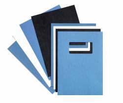 GBC LeatherGrain Umschlagmaterial 25 mit Fenster, weiß [50] (GBC 46715E White LeatherGrain Binding Cover with Window A4 250 gsm Pack of 50)