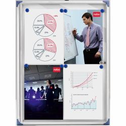 Nobo Extra Flat Magnetic Lockable Noticeboard 6XA4 (Nobo 1900847 Internal Flat Glazed Case 6 x A4 Magnetic)