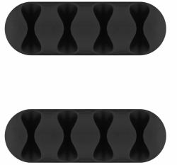 Microconnect CABLEMANA-16 Kabel-Organizer Flur Kabelhalter Schwarz 2 Stück[e] (Cable holders 4 slot - 2pcs Black, 3M adhesive. - Organise your cables in the office or at home - Warranty: 300M)
