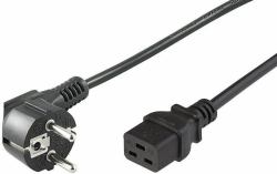 Microconnect PE0771905 power cable Black 5 m Power plug type E+F C19 coupler (Power Cord CEE 7/7 - C19 5m - Angled Schuko - C19 - H05VV-F3x1.5mm2 CU, Male-Female - Warranty: 300M)