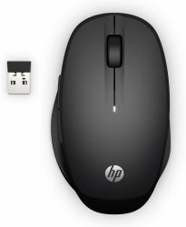 HP Dual-Mode-Maus (Dual Mode Black Mouse 300 E - Dual Mode, Right-hand, - Optical, RF Wireless+Bluetooth, 3600 DPI, Black - Warranty: 6M)