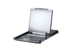 ATEN 16-Port 19" LCD KVM Switch Over IP [USB - PS/2 VGA] with USB Peripheral port (ATEN Slideaway CL5716IN - KVM console with KVM switch - 16 ports - PS/2, USB - 19" - rack-mountable - 1280 x 1024 ...
