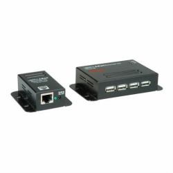 ROLINE 12.04.1101 Signalumsetzer Schwarz (USB2.0 TP-EXTNDR. POC 4PORT 50M - 50M)