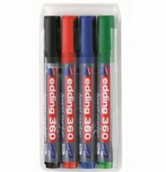 Edding 360/4 S Marker 4 Stück[e] Schwarz, Blau, Grün, Rot (e-360/4 S Whiteboard Marker A8 [4])