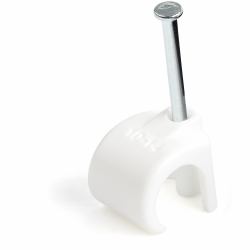 StarTech.com 100 Pack Extra Large Cable Clips with Nail - Reusable - Nail-in Clamps - Wire Holding Clips - Ethernet Cord/AV/Coax Cable Fasteners - Brick/Drywall Mounting Cable Tacks - White - TAA (...