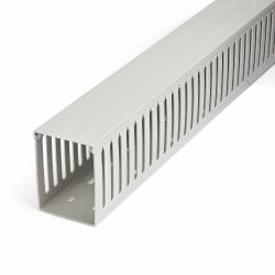 StarTech.com Open Slot Cable Management Raceway with Cover, 3"[75mm]W x 3-7/8"[10cm]H - 6.5ft[2m] length - 1/4"[8mm] Slots, PVC Network Cord Hider/Wall Wire Duct, Max 240 Cables, UL Listed (Startec...