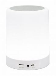 Manhattan Sound Science LED-Bluetooth-Lautsprecher, Kabellose Musikwiedergabe, LED-Licht mit drei Helligkeitsstufen und sechs Farben, integrierte Bedienelemente, MicroSD-Kartenslot, 3,5-mm-Klinkenb...