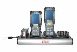 GTS HCH-9033-CHG Ladestationsorganiser Auf dem Schreibtisch montiert Aluminium Schwarz, Silber (MC9000 / MC9100 / MC9200 [3 + 3 - BAY CRADLE BATTERY CHARGER])