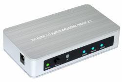 Microconnect MC-HMSW301B Video-Switch HDMI (HDMI 2.0 Switch 3 to 1 way - Supporting 4K 60Hz / HDCP2.2. - Aluminium/Plastic Switch - Warranty: 36M)