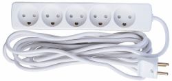 Microconnect GRU0055WDK Verlängerungskabel 5 m 5 AC-Ausgänge Drinnen Weiß (5-way Danish Power Strip 5m - With Earth, without ON/OFF - Switch - Warranty: 300M)