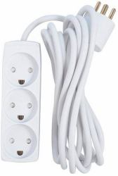 Microconnect GRU033WDK Verlängerungskabel 3 m 3 AC-Ausgänge Drinnen Weiß (3-way Danish Power Strip 3m - Without ON/OFF Switch, with - child protection - Warranty: 300M)