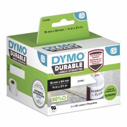 DYMO Original LabelWiter Hochleistungs-Etiketten | 19 mm x 64 mm | weißes Kunststoff-Etikett | Rolle mit 900 Etiketten | für LabelWriter-Beschriftungsgerät (Dymo 2112284 LW Durable Barcode label...