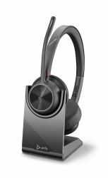 Poly Voyager 4320 UC Kopfhörer Kabellos Kopfband Büro/Callcenter USB Typ-C Bluetooth Ladestation Schwarz (VOYAGER 4320 UC V4320-M - Headset C USB-C CS WW - Warranty: 12M)