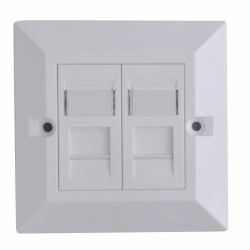 Lanview LVN126188UK-2 Steckdose (CAT6 Faceplate Dual Gang UK - Type 86*86mm CAT6 Faceplate - Dual Gang UK Type 86*86mm - Warranty: 60M)