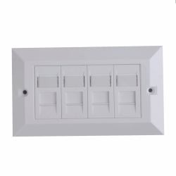 Lanview LVN126188UK-4 Steckdose RJ-45 Weiß (CAT6 Faceplate 4-port UK Type - 146*86mm CAT6 Faceplate - 4-port UK Type 146*86mm - Warranty: 60M)