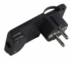 Microconnect PESCHPLUG-B Netzstecker-Adapter Typ F Schwarz (Schuko Angled Power Plug - Black, Form : Flat - Warranty: 300M)