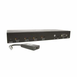 Tripp Lite B320-4X1-MHB-K Audio-/Video-Leistungsverstärker AV-Repeater Schwarz (4P HDMI/DP/USB-C/VGA HDMI/CAT6 - 50FT TAA)