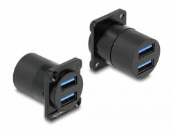 DeLOCK 87813 Kabeladapter 2x USB A Schwarz (Delock D-Type - USB socket mechanism -)