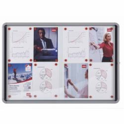 Nobo Schaukasten für den Innenbereich, magnetische Rückwand 8xA4 (Nobo 1902569 Premium Plus Magnetic Lockable Notice Board 8xA4)