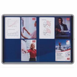 Nobo Schaukasten für den Innenbereich, Textilrückwand 12xA4 (Nobo 1902566 Premium Plus Blue Felt Lockable Notice Board 12xA4)