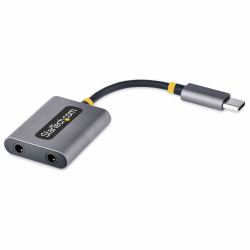 StarTech.com USB-C Audio Splitter, USB Typ C Dual Kopfhörer Splitter/Adapter mit Mikrofoneingang, USB-C auf Klinke für 2 Kopfhörer Gleichzeitig, USB-C AUX Adapter für zwei Headsets, 24-bit DAC ...