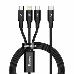 Baseus Rapid 3-in-1 USB Kabel 1,5 m USB A USB C/Micro USB A/Lightning 0,48 Gbit/s 20 W Schwarz 