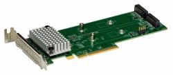 Supermicro AOC-SLG4-2H8M2 RAID-Controller PCI Express x8 4.0 16 Gbit/s (2x Hybrid Gen 4 NVMe/SATA M.2 RAID 0/1 Carrier, Standard)