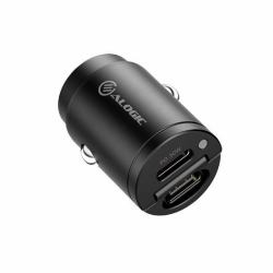 ALOGIC CRCC30 Ladegerät für Mobilgeräte Kopfhörer, Kopfhörer, Smartphone, Smartwatch, Tablets Grau Zigarettenanzünder Schnellladung Auto (30W CAR CHARGER USB-C PORTS - FAST CHARGING)