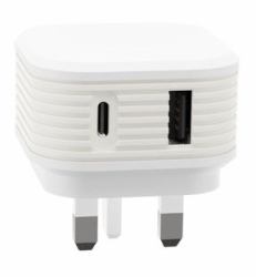 Juice JUI-MAINS-PD-PLUG-USBA/C-20W-ECO-WHT Universal Weiß AC Drinnen (DUAL PORT MAINS FAST CHARGER - 20W ECO WHITE)