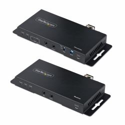 StarTech.com 4K HDMI Glasfaser Extender Kit, 4K 60Hz bis 1km [SM]/300m [MM] LC LWL, HDR, HDCP, Audio/RS232/IR Extender, LWL HDMI Verlängerung/HDMI Konverter, HDMI Receiver/HDMI Transmitter Over Fi...