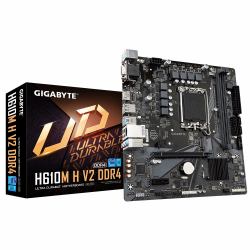 GIGABYTE H610M H V2 DDR4 Mainboard - Unterstützt Intel Core Prozessoren 14th CPUs, 6+1+1 Hybrid Digital VRM, up to 3200MHz DDR4 [OC], 1xPCIe 3.0 M.2, GbE LAN, USB 3.2 Gen 1 (Gigabyte H610M H V2 DD...