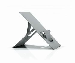 STANDIVARIUS Oryx evo H Laptop-Ständer Aluminium, Silber 43,2 cm [17"] (Laptop Stand with Document Holder for Small Laptops - Natural Aluminium)
