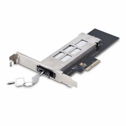 StarTech.com M.2 NVMe Wechselrahmen für PCIe x4, M2 PCIe Adapterkarte für M.2 SSD, werkzeuglose Installation, PCI Express 4.0/3.0 Hot-Swap M2 NVMe Adapter, Schlüsselsperre mit Zwei Schlüssel (M...