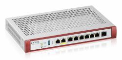 Zyxel USG Flex 100HP Firewall [Hardware] 3 Gbit/s (3.000 Mbps Durchsatz [750Mbps UTM],1x Gbit PoE+ Port, 7x 1GBit LAN/WAN Ports,1xUSB Port)