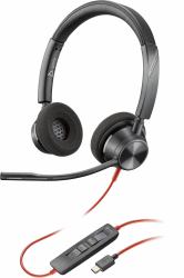 Blackwire 3320 Stereo - Microsoft Teams Certified - USB-C Headset +USB-C/A Adapter - Warranty: 12M