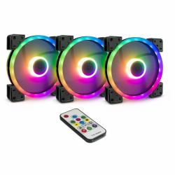 Inter-Tech Argus RGB-Fan Set RS-14 Computergehäuse Ventilator 14 cm Schwarz 