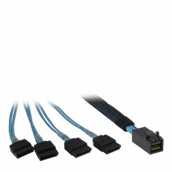 Inter-Tech 0.5m SFF 8643/4x SATA Black, Blue (Inter-Tech ATA/SAS-kabel - 50 cm)