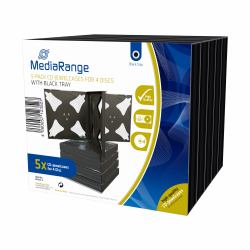 MediaRange BOX34-4 CD-Hülle Schmuckschatulle 4 Disks Schwarz (Optical Disc Case Jewel Case - 4 Discs Black - Warranty: 12M)