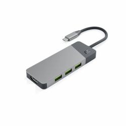 green cell HUBGC01 Schnittstellen-Hub USB Typ-C 5000 Mbit/s Silber 