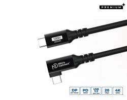 Microconnect USB3.2CC2-A USB cable USB 3.2 Gen 2x2 2 m USB C Black (USB-C to USB-C Premium cable - 2m, 100W, 20Gbps, USB 3.2 Gen - 2x2, Angled - Warranty: 300M)