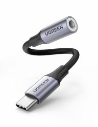 Ugreen 80154 Handykabel Schwarz, Grau USB C 3.5mm (UGREEN USB-C TO 3.5MM ADAPTER 10CM)