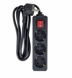 Microconnect MC-GRU00315BS Verlängerungskabel 1,5 m 3 AC-Ausgänge Drinnen Schwarz (3-way Schuko Socket on/off - switch 1.5M Black - Warranty: 300M)