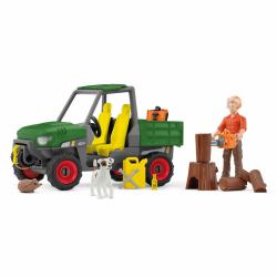 schleich FARM WORLD Working in the Forest (Farm World Waldbauer mit Fahrzeug)