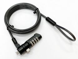eSTUFF GLB220105 Kabelschloss Schwarz 1,8 m (Security lock with 4-wheel - combination for Nano Slot - Ã4.5mm x 180cm Cut-resistant 7x7 twisted strand carbon steel, Black GLB220105, - Warranty: 60M)