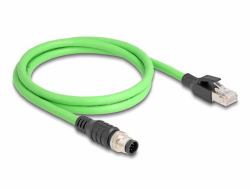 DeLOCK 80424 Netzwerkkabel Grün 5 m SF/UTP [S-FTP] (Delock M12 Kabel A-kodiert 8 Pin Stecker zu RJ45 Stecker PUR [TPU] 5 m)