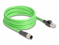 DeLOCK 80426 Netzwerkkabel Grün 1 m SF/UTP [S-FTP] (Delock M12 Kabel D-kodiert 4 Pin Stecker zu RJ45 Stecker PUR [TPU] 1 m)