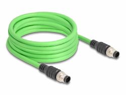 DeLOCK 80414 Netzwerkkabel Grün 5 m SF/UTP [S-FTP] (Delock M12 Kabel A-kodiert 8 Pin Stecker zu Stecker PUR [TPU] 5 m)
