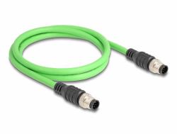 DeLOCK 80411 Netzwerkkabel Grün 1 m SF/UTP [S-FTP] (Delock M12 Kabel A-kodiert 8 Pin Stecker zu Stecker PUR [TPU] 1 m)