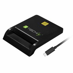 Techly I-CARD CAM-USB2TYC Smart-Card-Lesegerät Drinnen USB USB 2.0 Schwarz (Compact Smart Card - ReaderWriter Usb-C White - Warranty: 12M)
